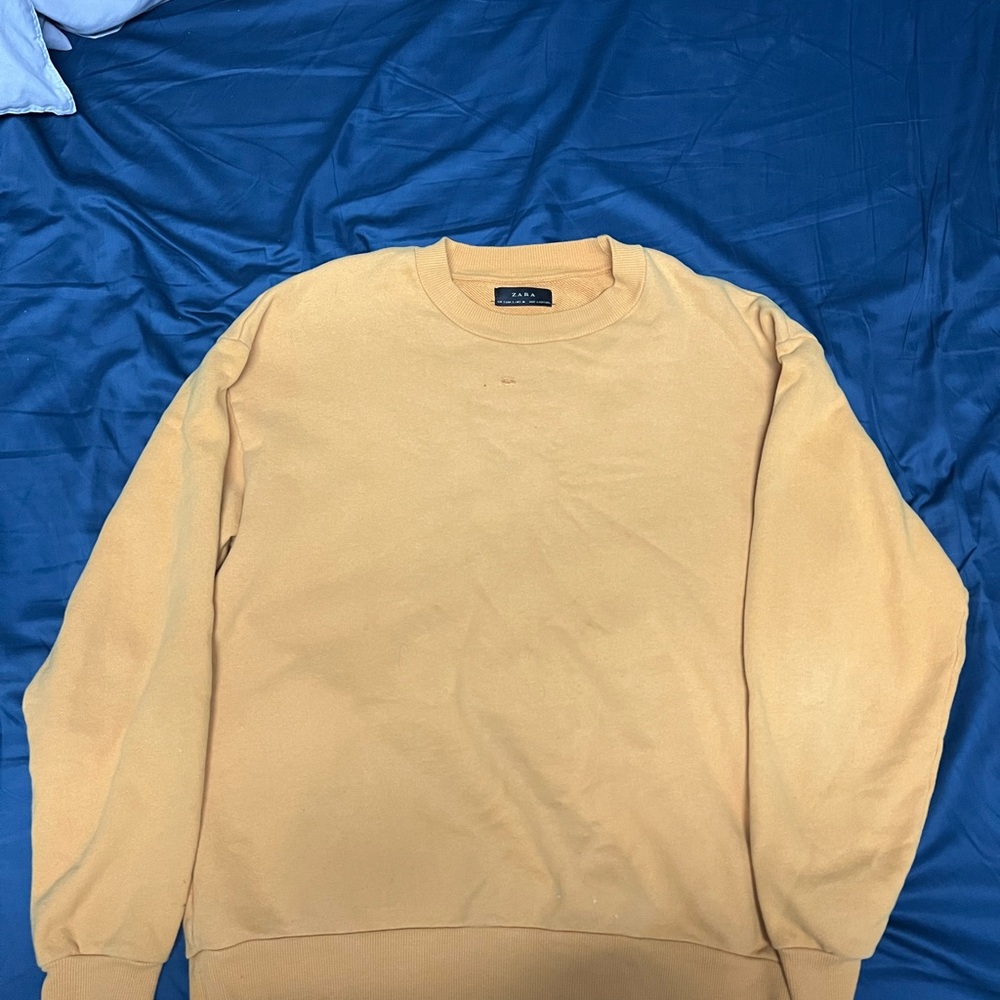 Zara Yellow Crewneck Sweater Fine Knit